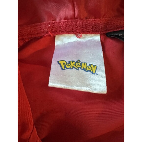 Pokémon Trainer Unisex Windbreaker Raincoat Size XXS Red White front zip pocket - Picture 5 of 9